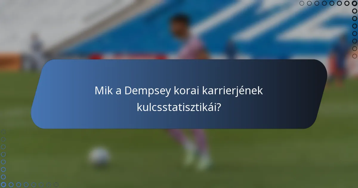 Mik a Dempsey korai karrierjének kulcsstatisztikái?