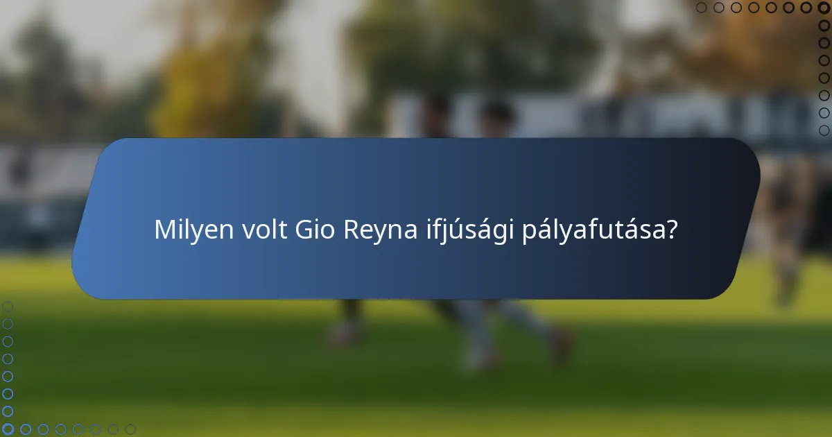Milyen volt Gio Reyna ifjúsági pályafutása?